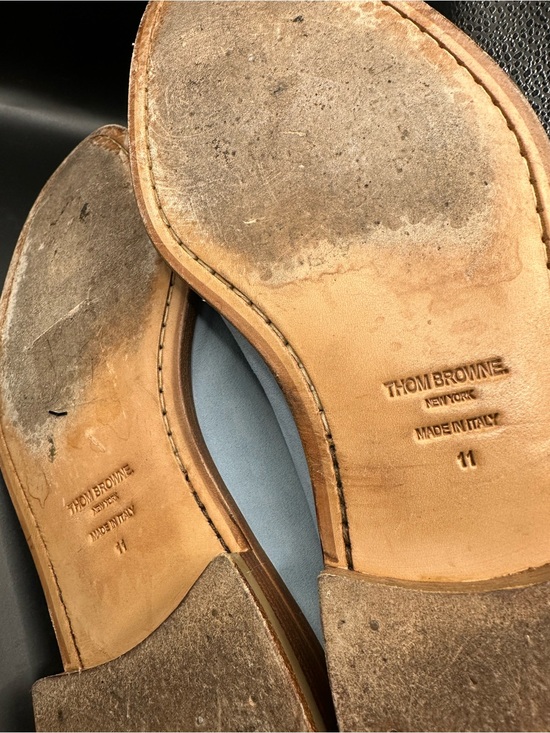 Thom Browne Light Blue Suede Penny Loafers US11 main image 7